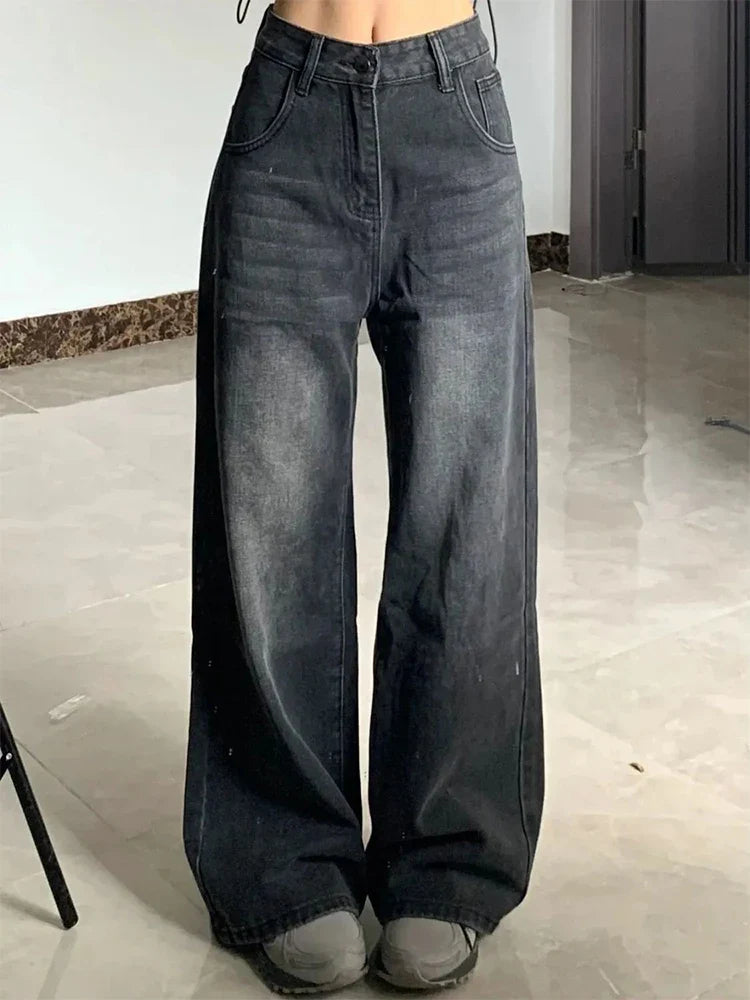 Women’s High-Waist Vintage Straight Denim Jeans