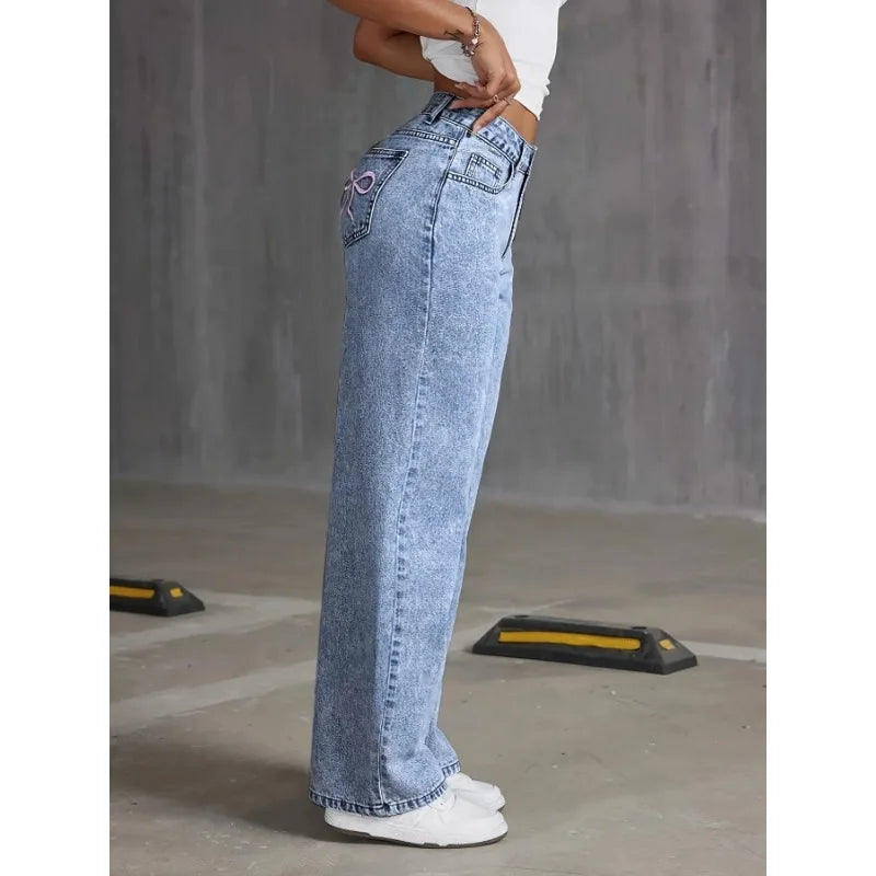 Women’s High-Waist Denim Wide-Leg Jeans