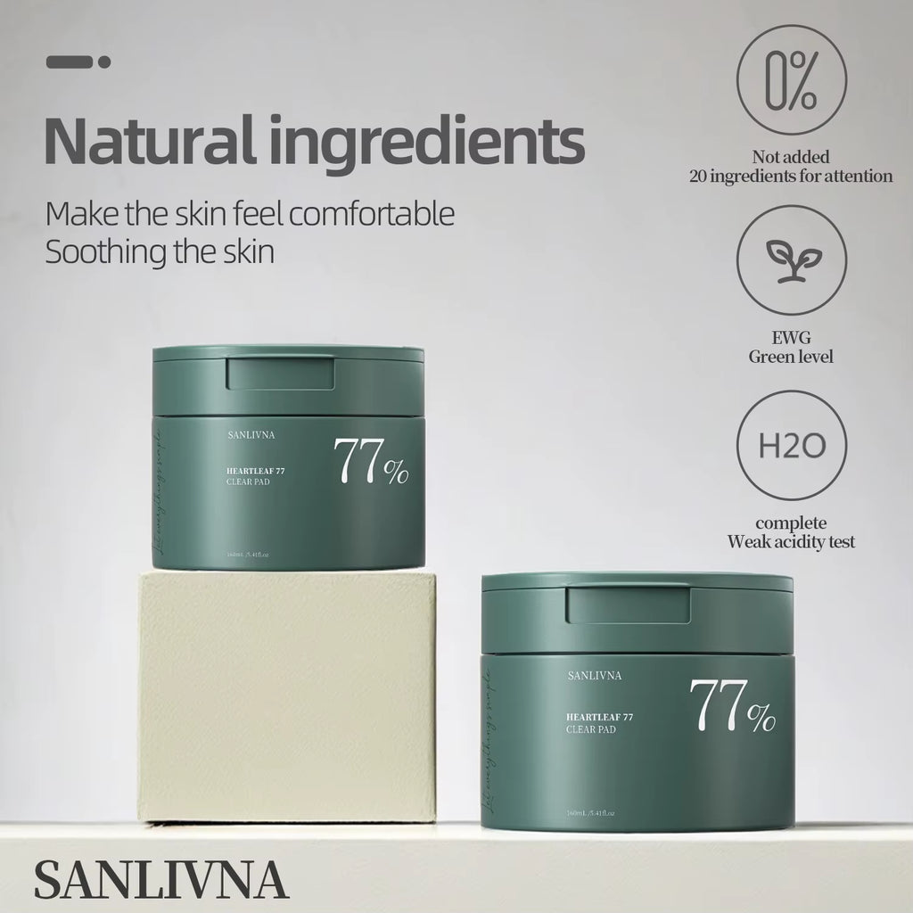 Heartleaf 77 Toning Pads, Moisturizing Pore Care, for Face Hydration Heartleaf Extract Moisturizing Centella Asiatica 160ML